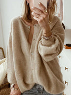 Freya | Womens Plus Size Knit Button Cardigan Sweater