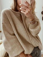 Freya | Womens Plus Size Knit Button Cardigan Sweater