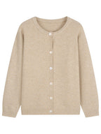 Freya | Womens Plus Size Knit Button Cardigan Sweater, Apricot