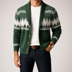 Gabriel | Mens Cardigan Solid Color Knitted Casual Sweater, Green