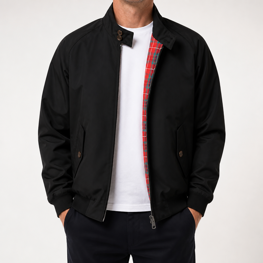 Gage | Mens Casual Zip Up Outdoor Lightweight Fall Jacket, Black