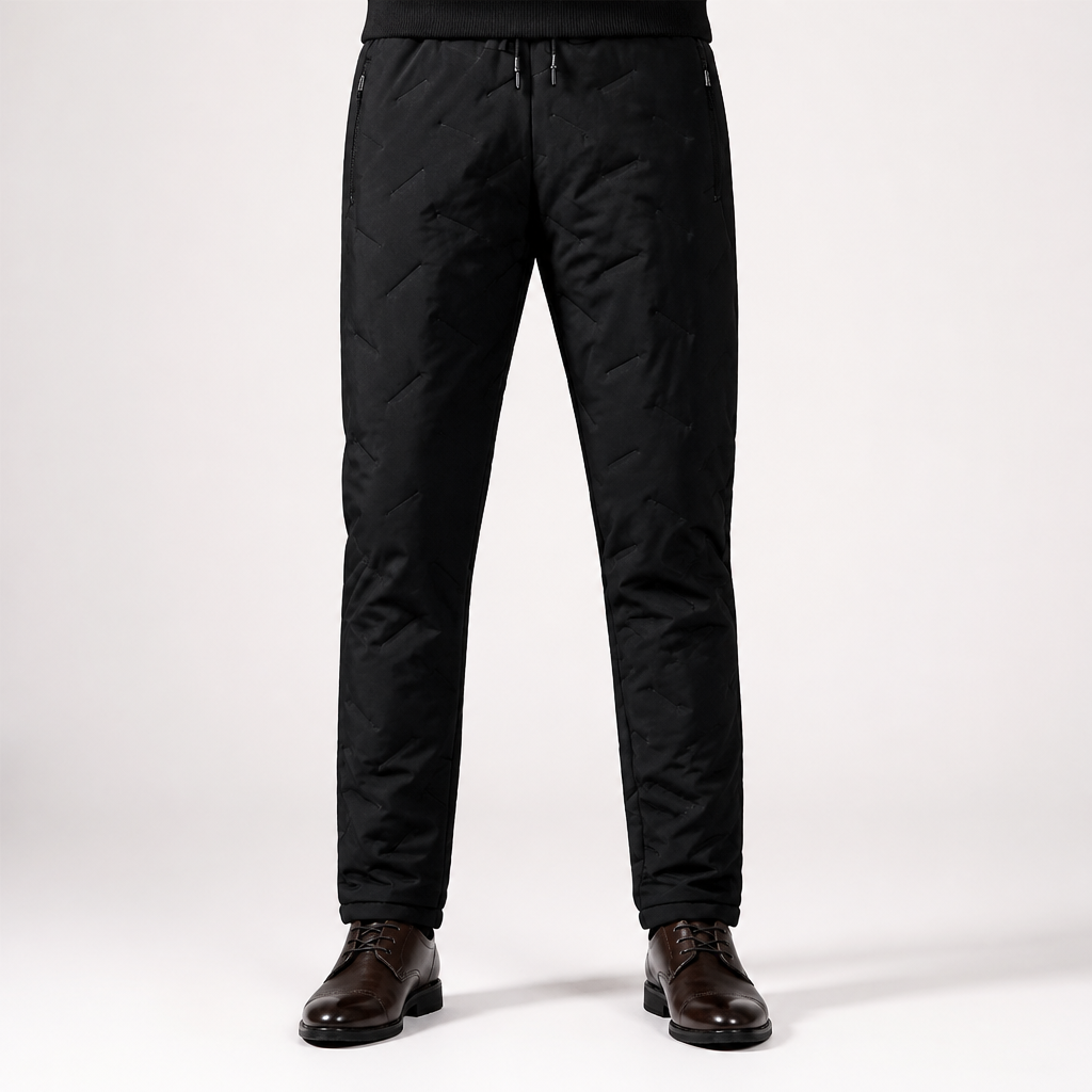 Garrett | Mens High Waisted Wide Leg Casual Relaxed Fit Pants, Black 2