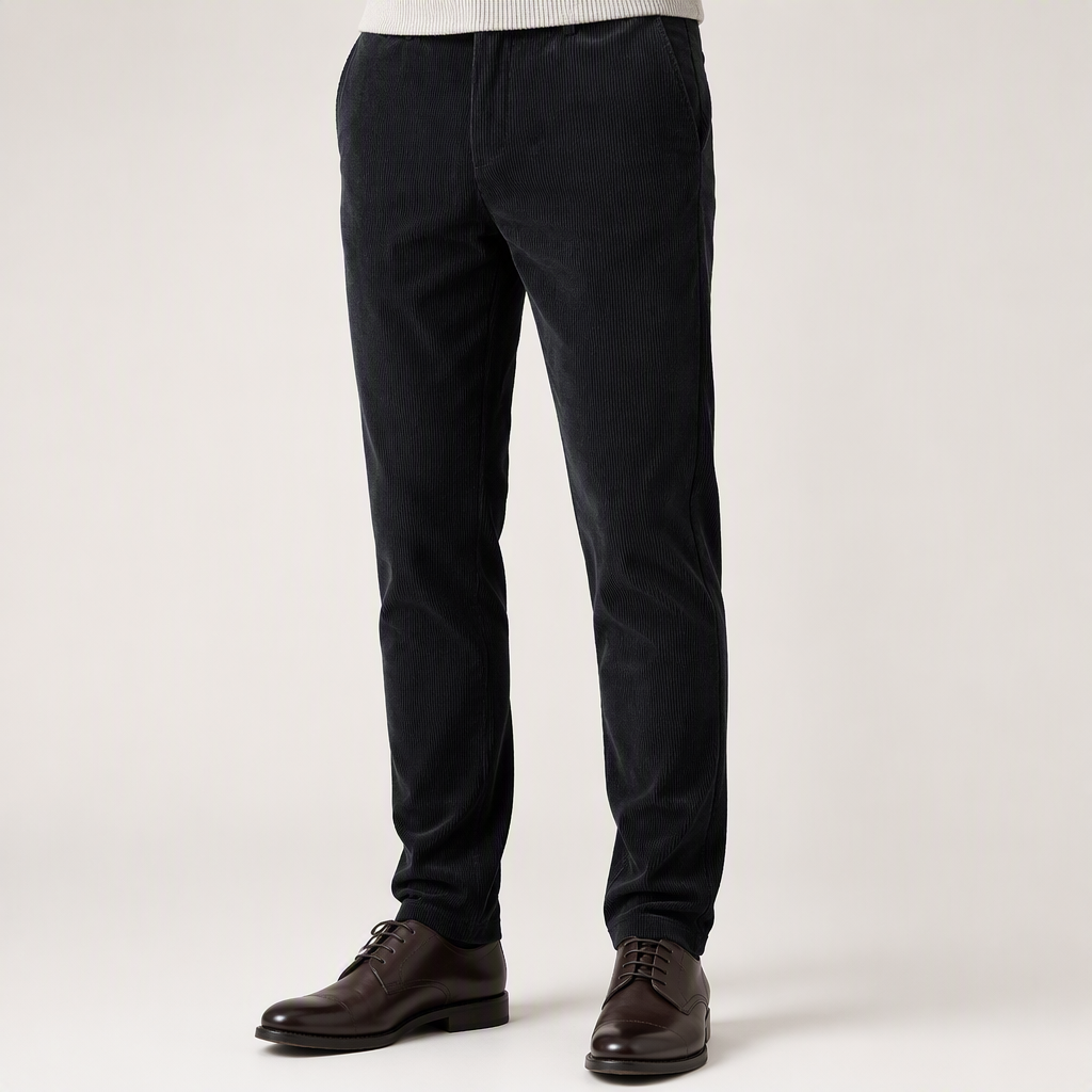 Garth | Mens Dress Slim Fit Straight Leg Business Casual Pants, Black 4