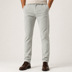 Garth | Mens Dress Slim Fit Straight Leg Business Casual Pants, Cream