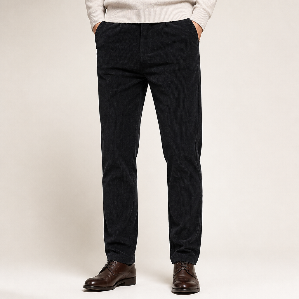 Garth | Mens Dress Slim Fit Straight Leg Business Casual Pants, Black 2