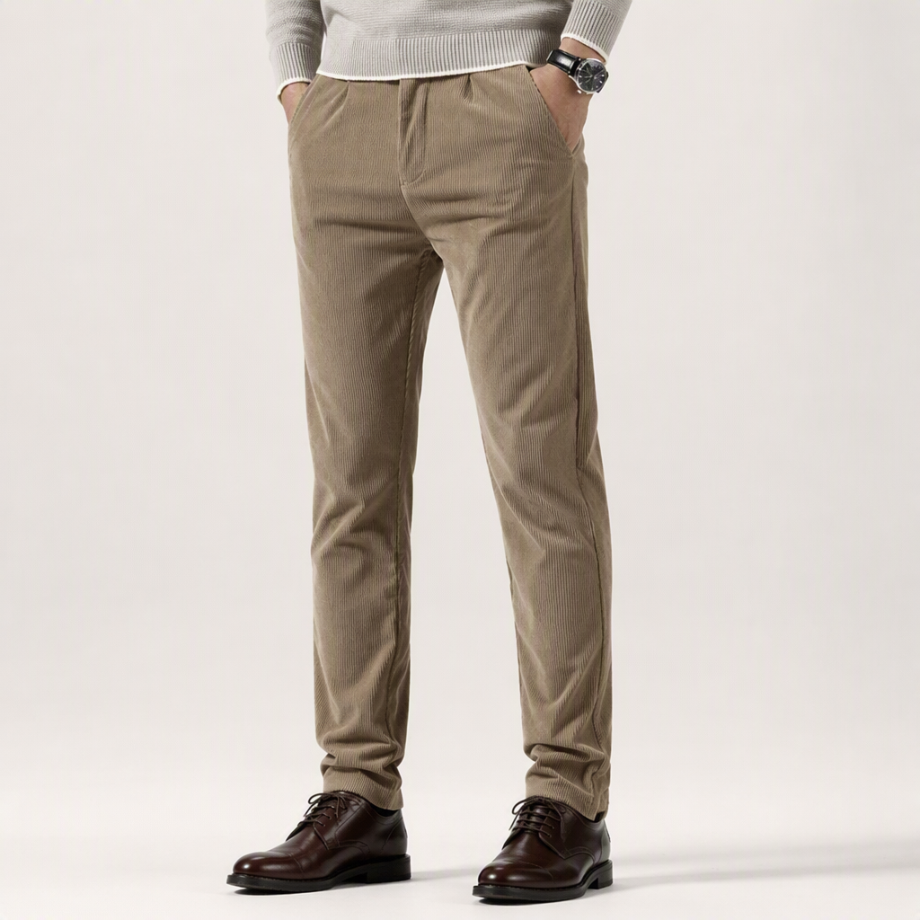 Garth | Mens Dress Slim Fit Straight Leg Business Casual Pants, Khaki