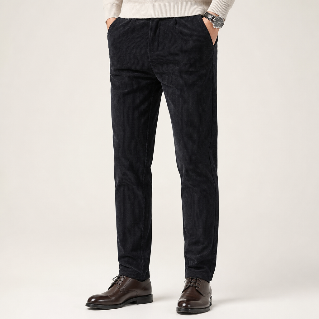 Garth | Mens Dress Slim Fit Straight Leg Business Casual Pants, Black 3