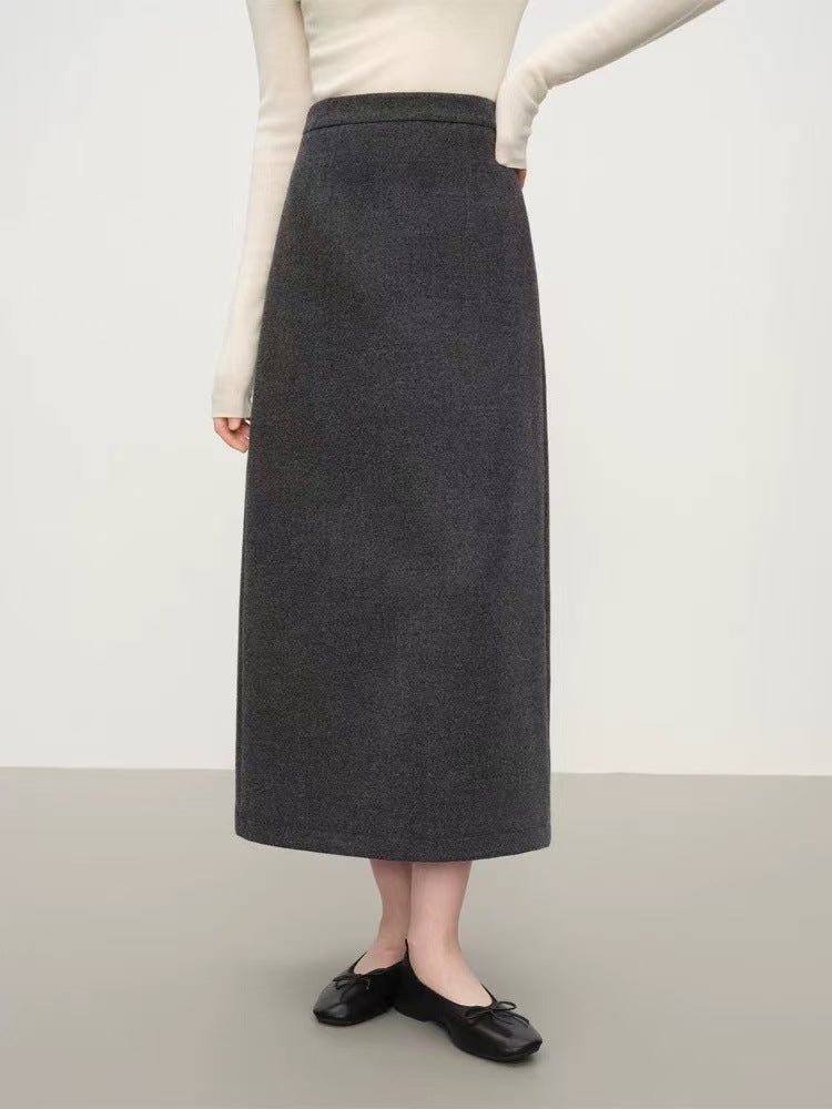 Gayle | Womens Knit Midi Skirt Straight A Line Textured Grid Weave