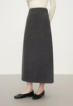 Gayle | Womens Knit Midi Skirt Straight A Line Textured Grid Weave