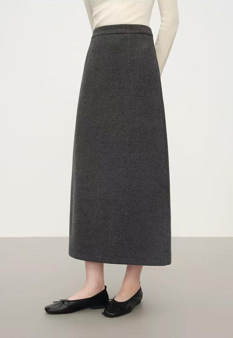 Gayle | Womens Knit Midi Skirt Straight A Line Textured Grid Weave