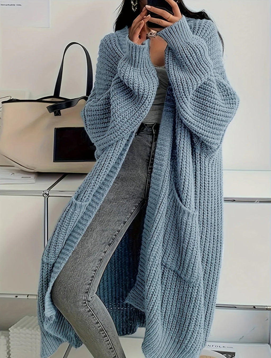 Georgia | Womens Long Cardigan Knit Loose Thick Winter Ladies Sweater