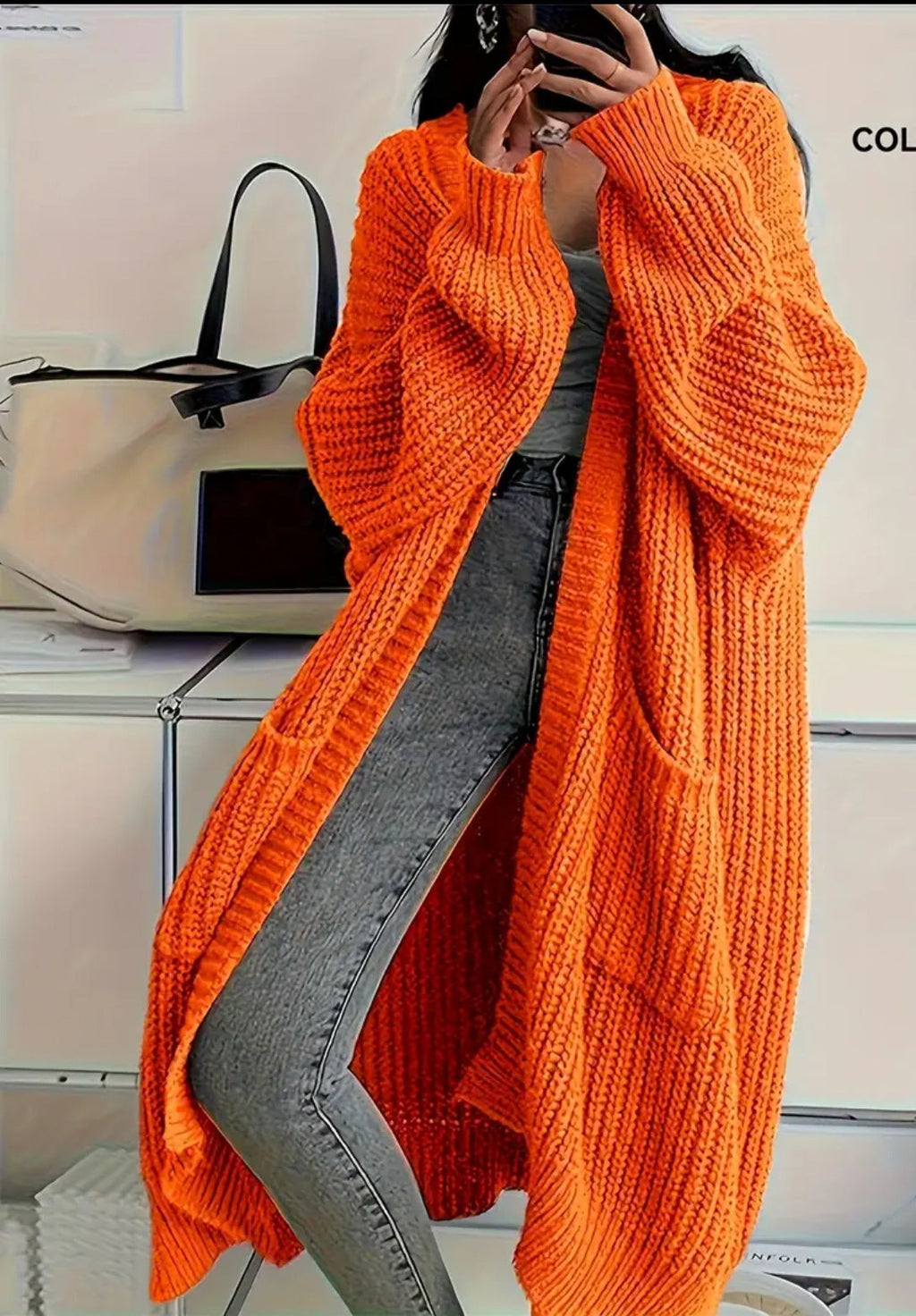 Georgia | Womens Long Cardigan Knit Loose Thick Winter Ladies Sweater