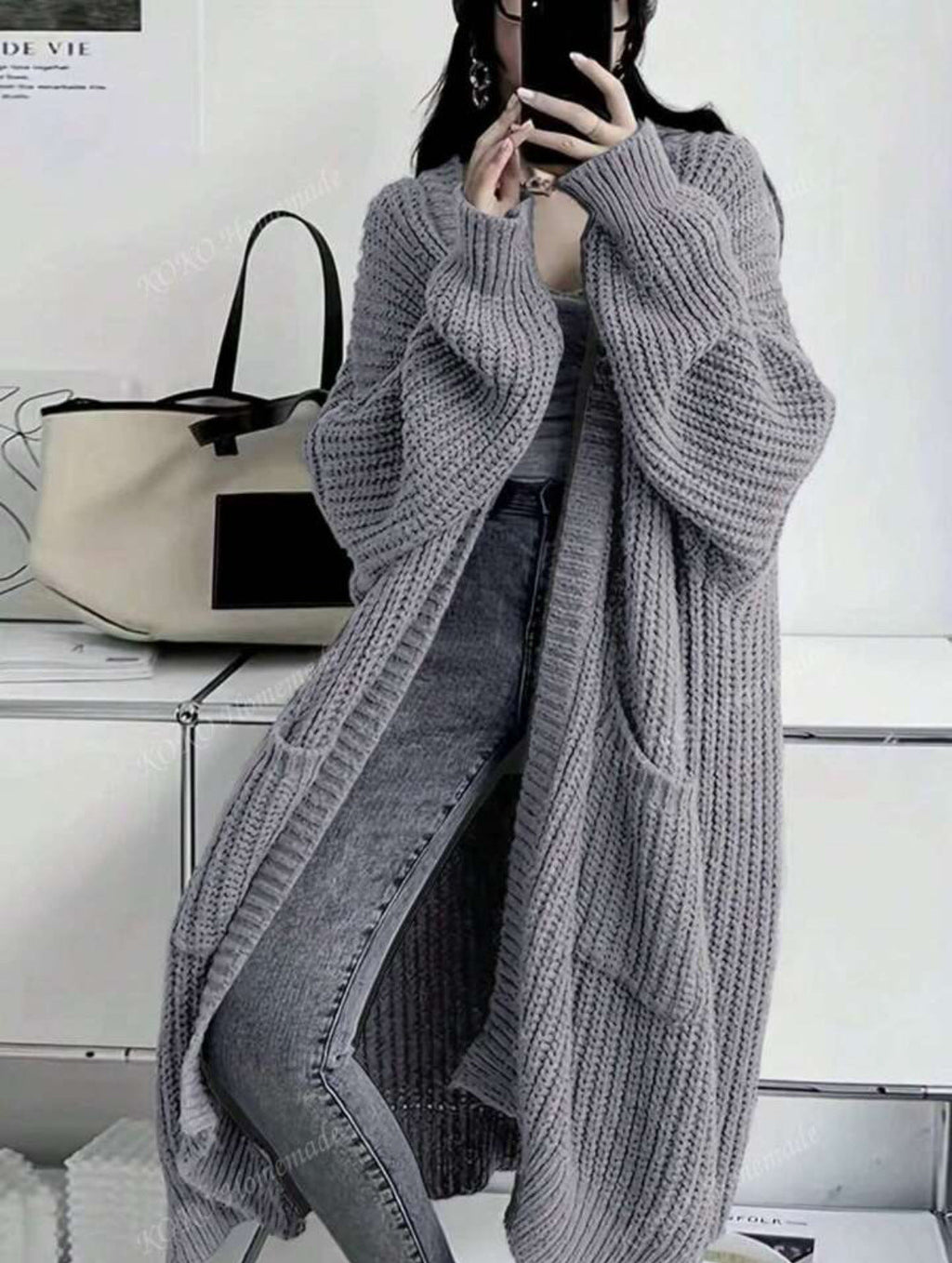 Georgia | Womens Long Cardigan Knit Loose Thick Winter Ladies Sweater