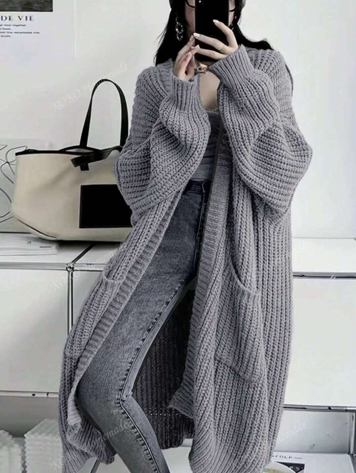 Georgia | Womens Long Cardigan Knit Loose Thick Winter Ladies Sweater