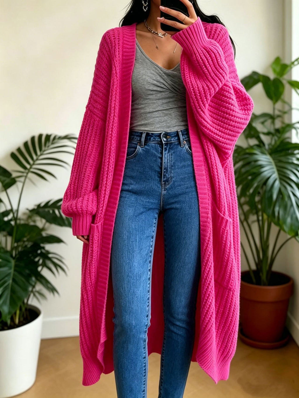 Georgia | Womens Long Cardigan Knit Loose Thick Winter Ladies Sweater