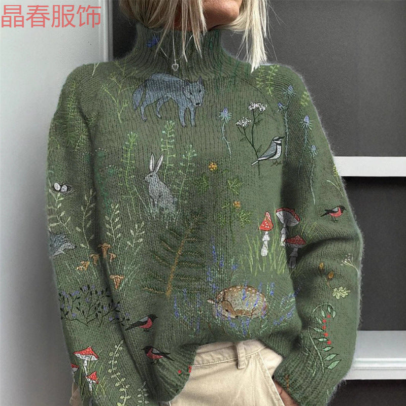 Georgiana | Womens Printed Cape Cardigan Soft Knit Wrap - 1
