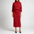 Geraldine | Womens Casual Summer Dress V Neck Loose Fit Sundress, Red