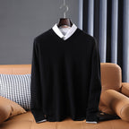 Gideon | Mens V Neck Loose Knitted Jumper - 9