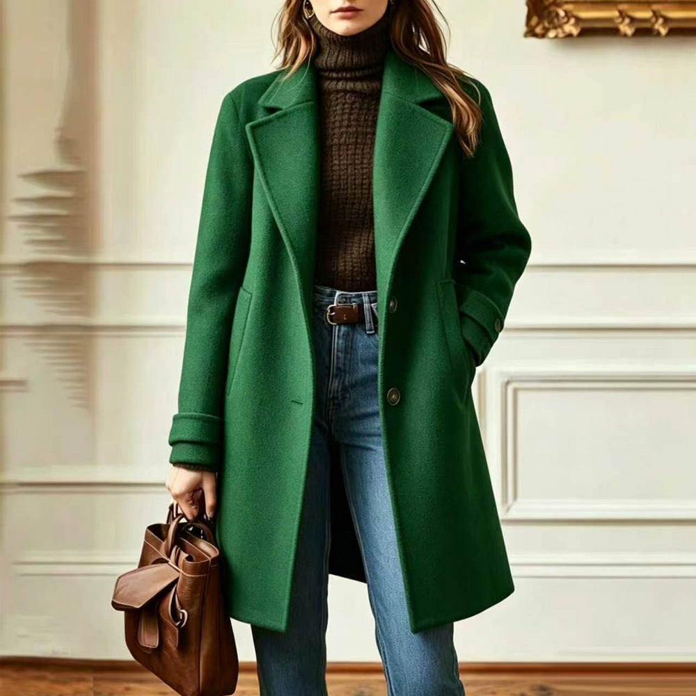 Gillian | Womens Plaid Coat Check Mid Length Winter Overcoat