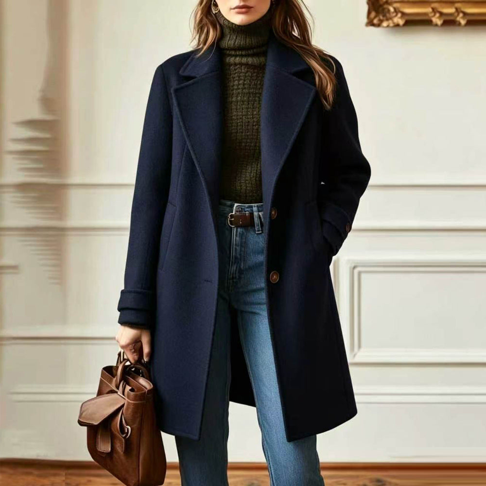 Gillian | Womens Plaid Coat Check Mid Length Winter Overcoat