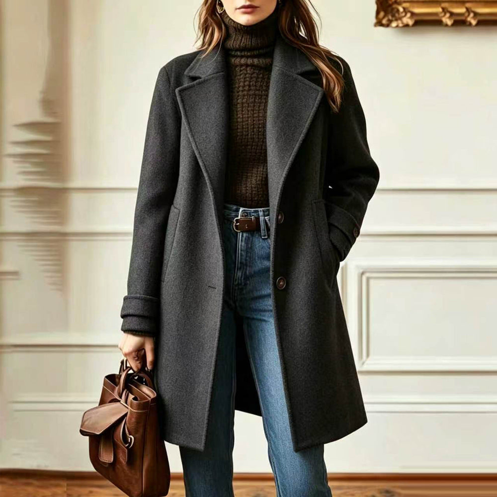 Gillian | Womens Plaid Coat Check Mid Length Winter Overcoat
