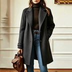 Gillian | Womens Plaid Coat Check Mid Length Winter Overcoat