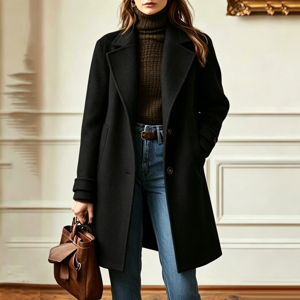 Gillian | Womens Plaid Coat Check Mid Length Winter Overcoat