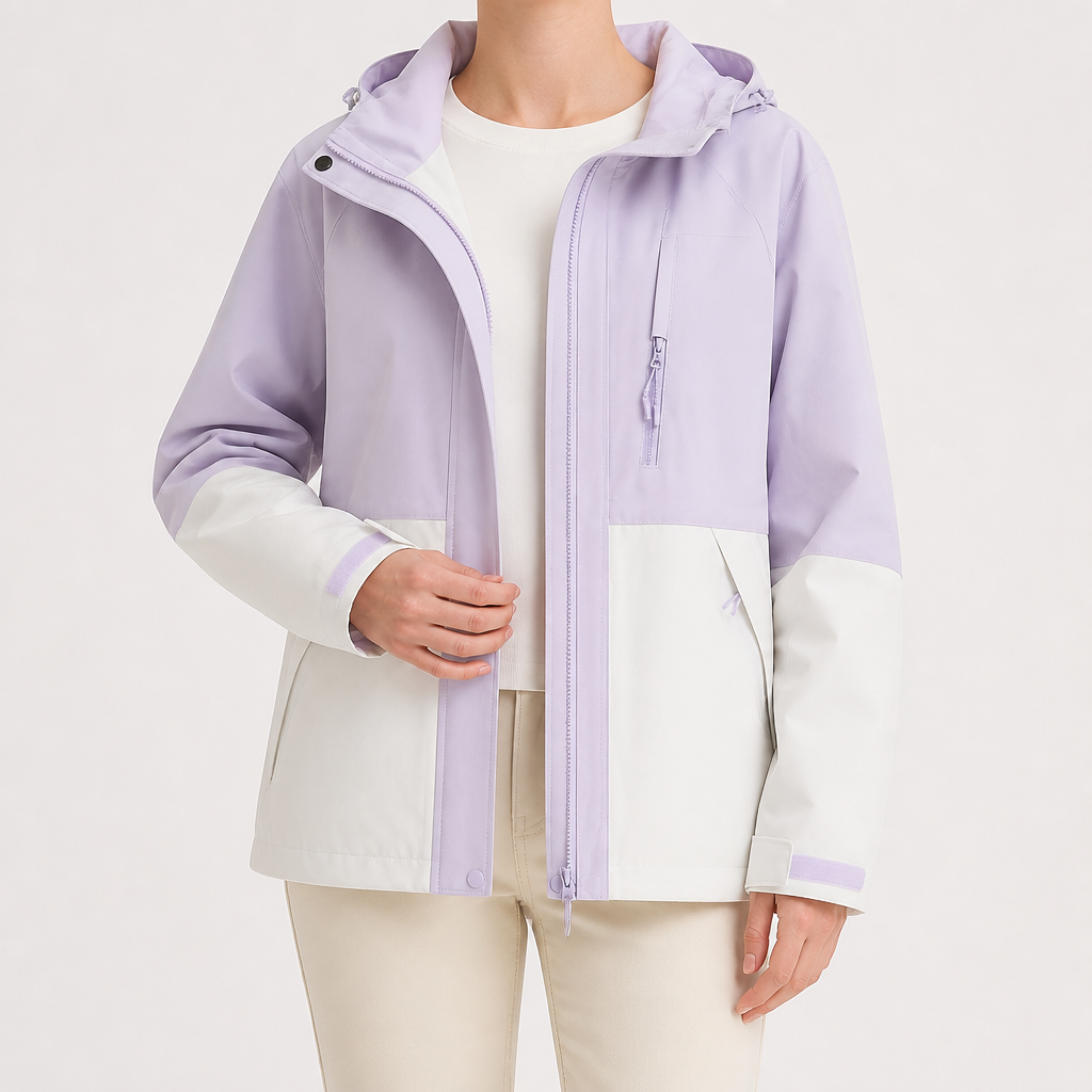 Ginny | Womens Waterproof Hooded 3-in-1 Softshell Jacket, Soft Purple 2