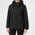 Ginny | Womens Waterproof Hooded 3-in-1 Softshell Jacket, Black