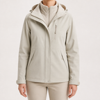 Ginny | Womens Waterproof Hooded 3-in-1 Softshell Jacket, Khaki