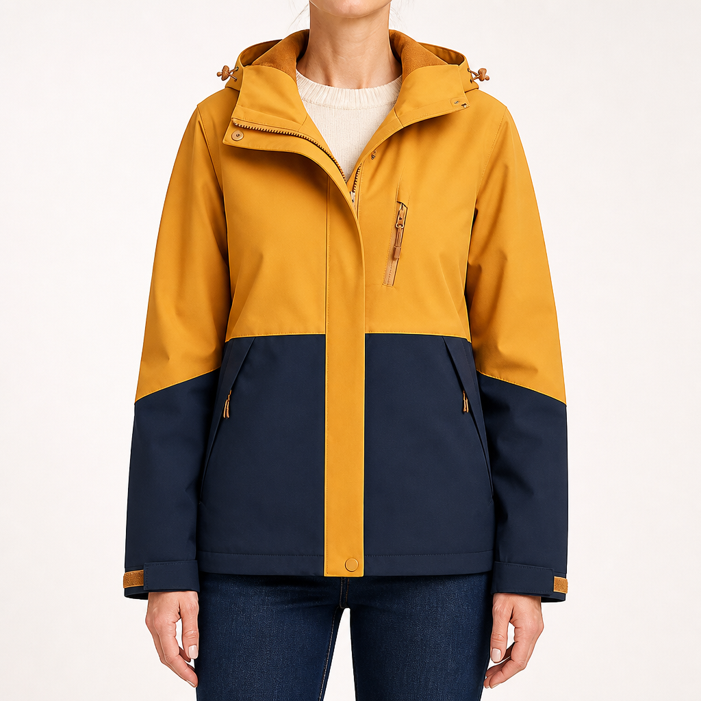 Ginny | Womens Waterproof Hooded 3-in-1 Softshell Jacket, Tan