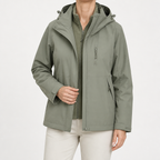 Ginny | Womens Waterproof Hooded 3-in-1 Softshell Jacket, Teal
