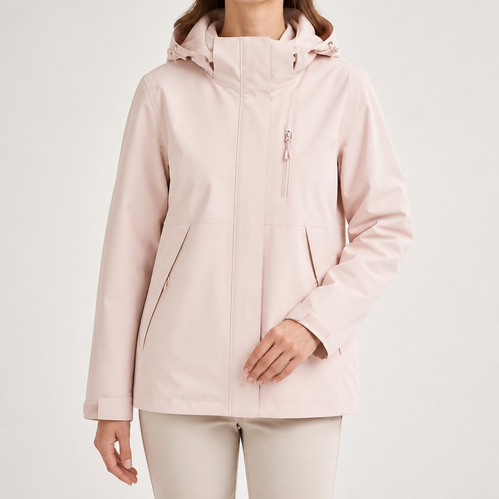 Ginny | Womens Waterproof Hooded 3-in-1 Softshell Jacket, Blush Pink 2