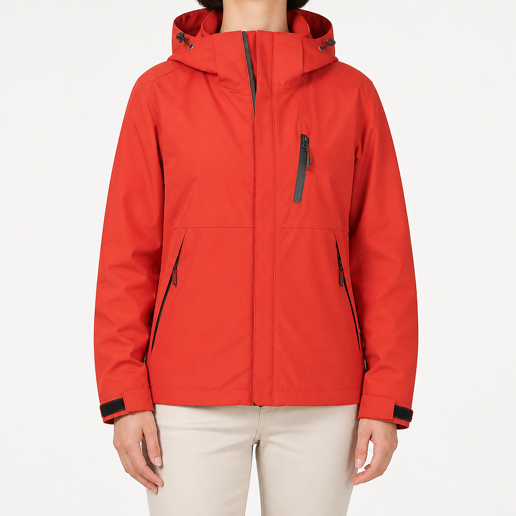 Ginny | Womens Waterproof Hooded 3-in-1 Softshell Jacket, Red 2
