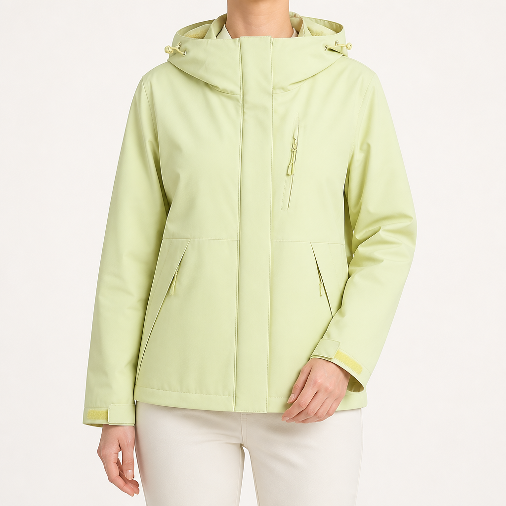 Ginny | Womens Waterproof Hooded 3-in-1 Softshell Jacket, Olive Green 2