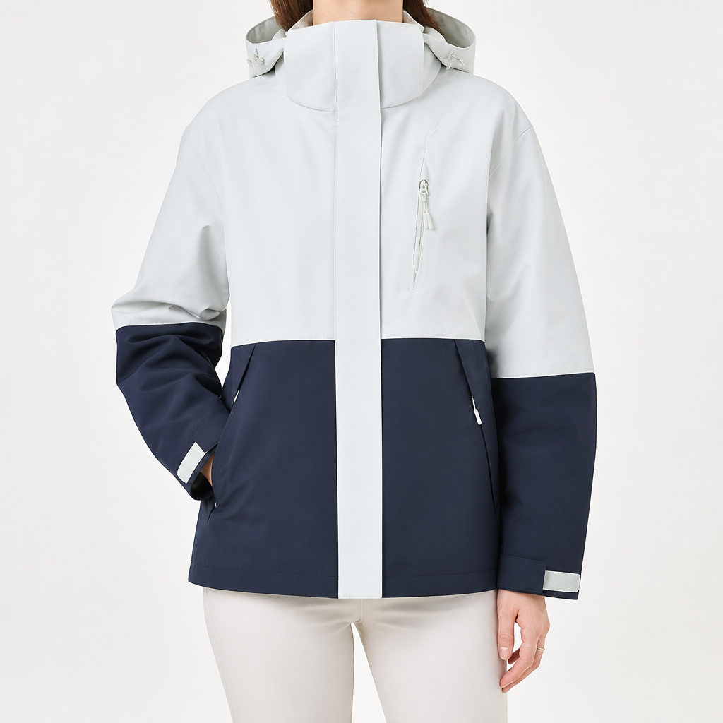 Ginny | Womens Waterproof Hooded 3-in-1 Softshell Jacket, Ice Grey