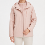 Ginny | Womens Waterproof Hooded 3-in-1 Softshell Jacket, Dusty Pink