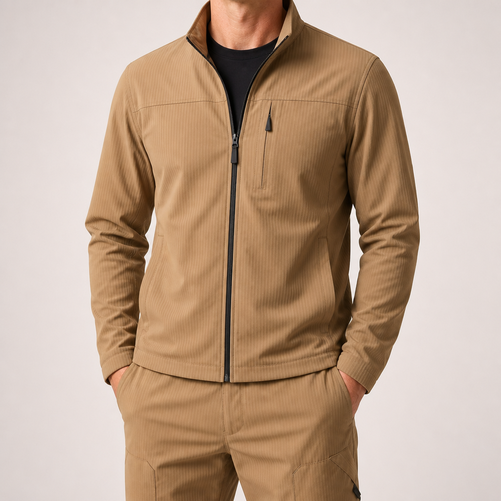 Glenn | Mens Waterproof Windproof Hooded Rain Jacket, Beige