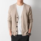 Greg | Mens V Neck Knit Long Sleeve Button Cardigan Sweater