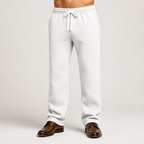 Gulliver | Mens Waffle Knit Casual Sports Versatile Trousers, White