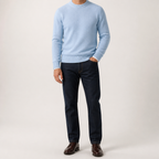 Gunnar | Mens Half Turtleneck Sweater Thick Knit Mock Neck Pullover, Sky Blue