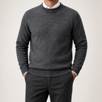 Gunnar | Mens Half Turtleneck Sweater Thick Knit Mock Neck Pullover, Dark Grey