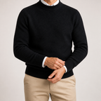 Gunnar | Mens Half Turtleneck Sweater Thick Knit Mock Neck Pullover, Black