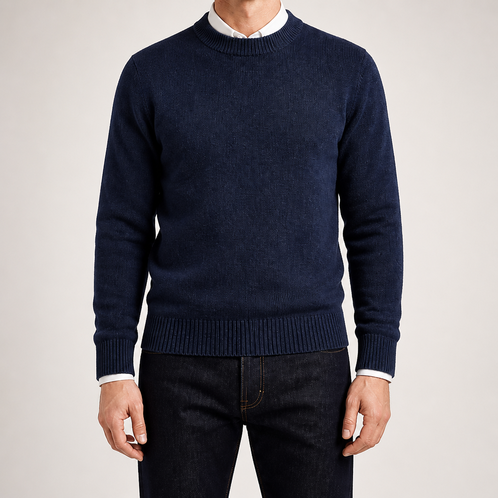 Gunnar | Mens Half Turtleneck Sweater Thick Knit Mock Neck Pullover, Royal Blue