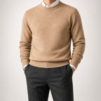 Gunnar | Mens Half Turtleneck Sweater Thick Knit Mock Neck Pullover, Golden Camel