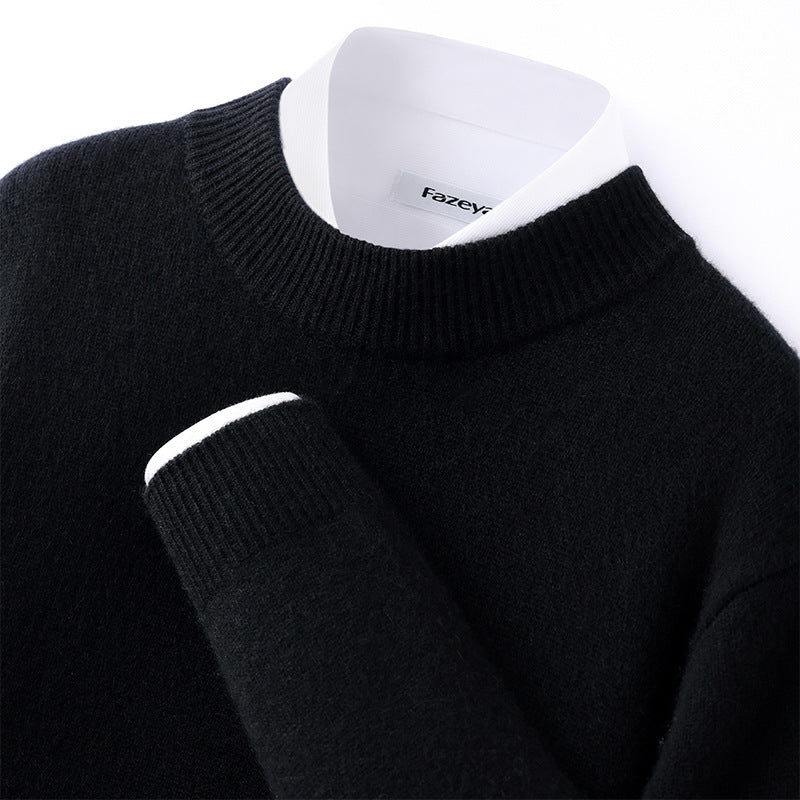 Gunnar | Mens Half Turtleneck Sweater Thick Knit Mock Neck Pullover