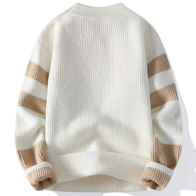 Gus | Mens Knit Sweater Contrast Color Loose Warm Winter Pullover
