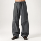 Gustav | Mens Trousers Lightweight Pleated Wide Leg Casual Pants, Gray