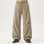 Gustav | Mens Trousers Lightweight Pleated Wide Leg Casual Pants, Khaki