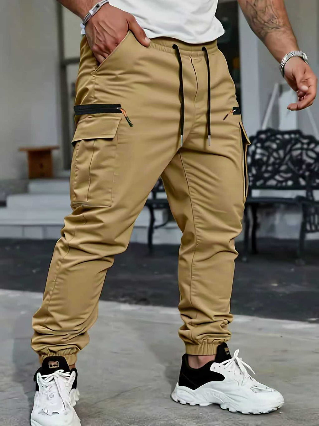 Hank | Mens Slim Fit Multi Pocket Crease Resistant Cargo Work Pants